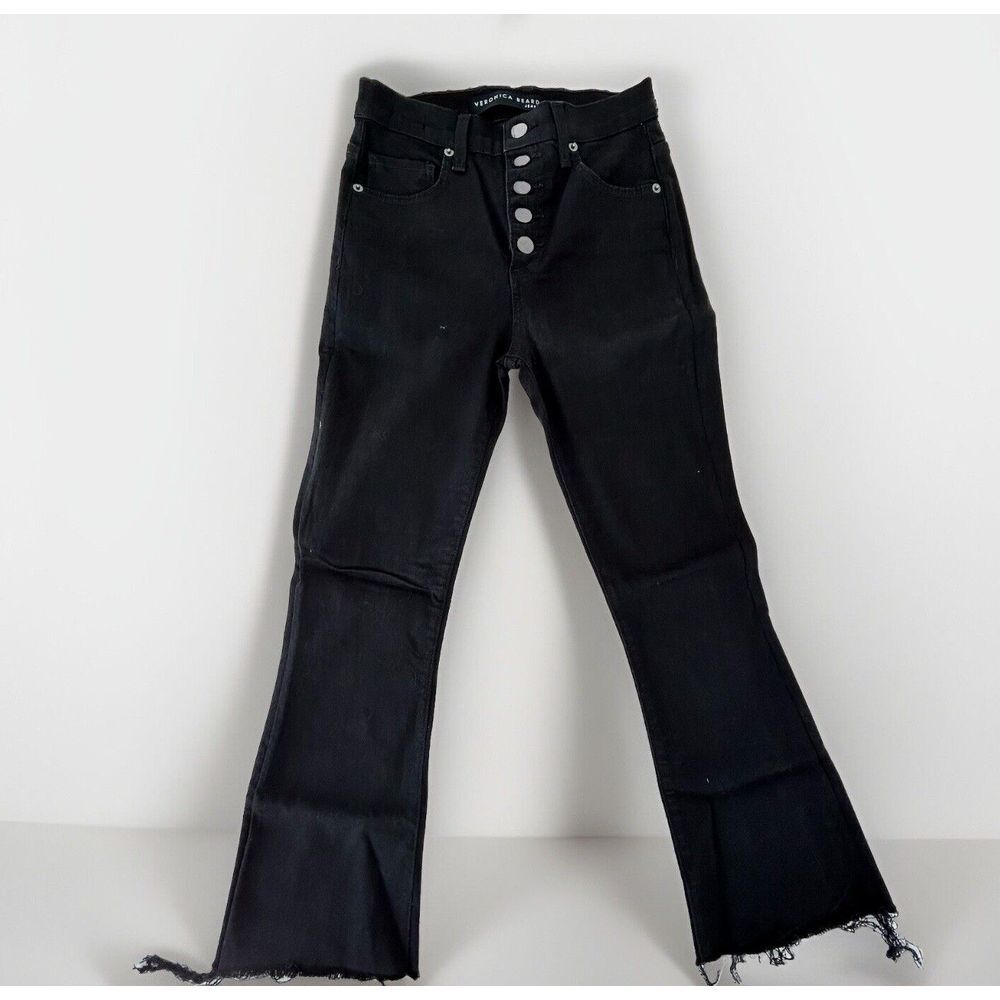 Veronica Beard cropped Black Flare Jeans
